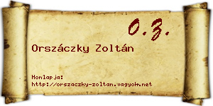 Orszáczky Zoltán névjegykártya