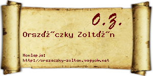 Orszáczky Zoltán névjegykártya