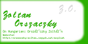 zoltan orszaczky business card